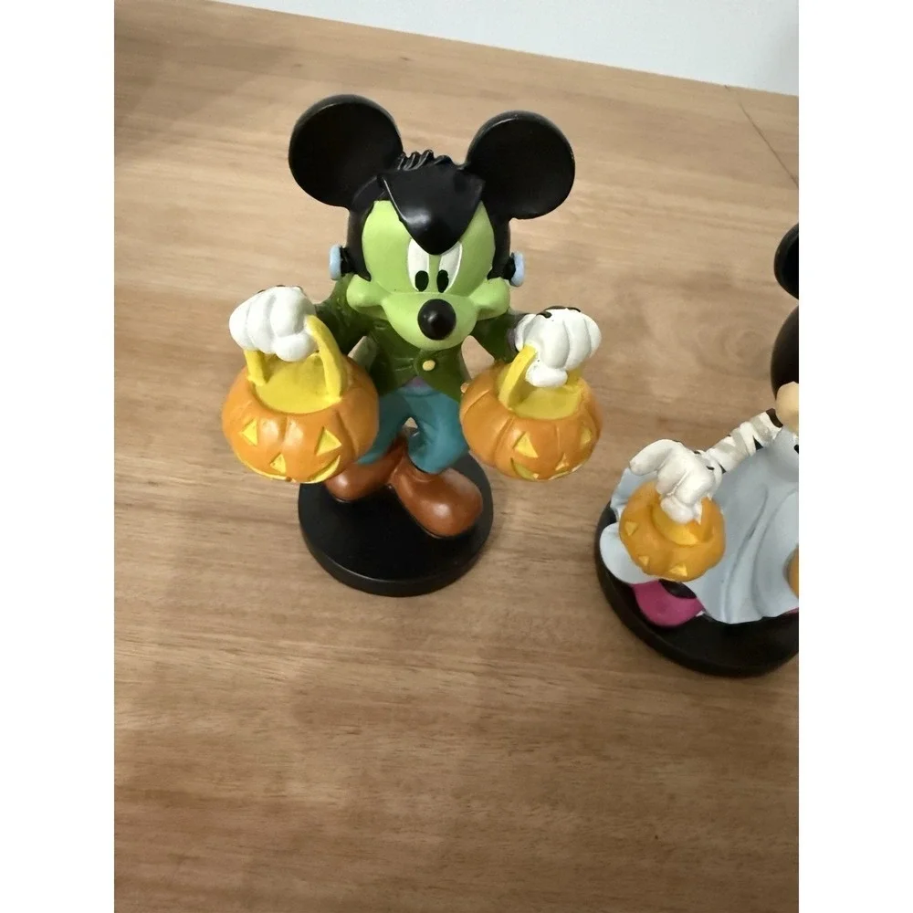 Disney Mickey & Minnie Frankenstein Bride Halloween Trick or Treat Figurines Set